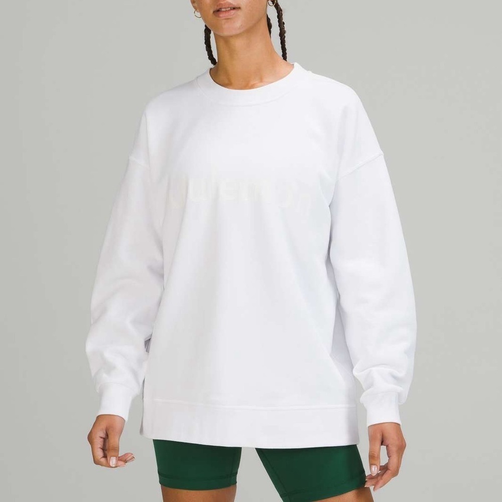 Lululemon White‎ Perfectly Oversized Crewneck Pullover Sweatshirt